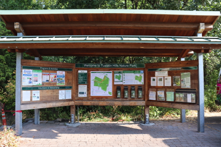 Covered informational kiosk- welcome sign - park rules - class activities - general information